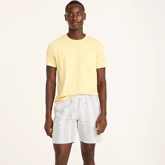 J. Crew Blue and Gray Seersucker Swim Trunks Size Small - Picture 1 of 10